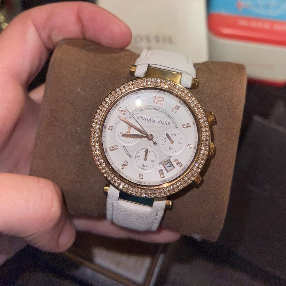White and rose gold Michael Kors Watch